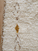 Handmade Cream Wool Moroccan Rug, Minimalist Berber Shag Rug