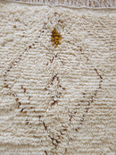 Handmade Cream Wool Moroccan Rug, Minimalist Berber Shag Rug