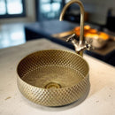 Luxury Handmade Hammered Brass Sink – Antique Solid Brass Moroccan Vessel Bathroom Basin TOUFIK FIT