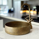 Luxury Handmade Hammered Brass Sink – Antique Solid Brass Moroccan Vessel Bathroom Basin TOUFIK FIT