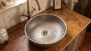 Brass Sink Hand Hammered Bathroom Vessel Sink, Moroccan Farmhouse Drop In Basin, Luxury Solid Brass Powder Room Remodel ArtizanaMarket Nachit Azzelarab