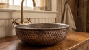 Brass Sink Hand Hammered Bathroom Vessel Sink, Moroccan Farmhouse Drop In Basin, Luxury Solid Brass Powder Room Remodel ArtizanaMarket Nachit Azzelarab