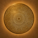 Moroccan Brass Wall Lamp | Handmade Round Wall Sconce | Islamic Pattern Lighting Mohammed