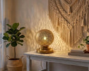 Moroccan Brass Lamp, Round Table Lamp, Bohemian Geometric Decor, Bedside Light, Table Centerpiece yahya karroum